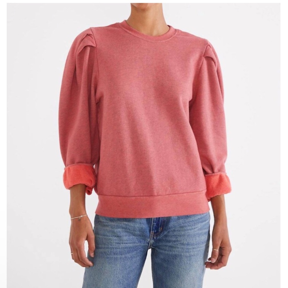 NWT Etica Lysse Pleat Sleeve top in Grenadine Heather. Size M